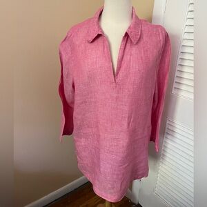 Sigrid Olsen women’s long sleeve linen shirt tunic